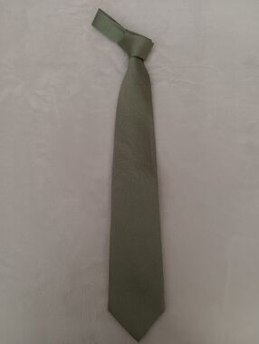 Alexander Julian Olive Green Woven Tie with Multicolor Tip